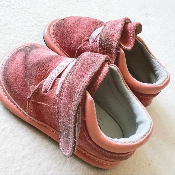 Jack &Lily My Shoes Pink Suede Moccasins Shoes 12-18m Genuine Vegan - Picture 4 of 6